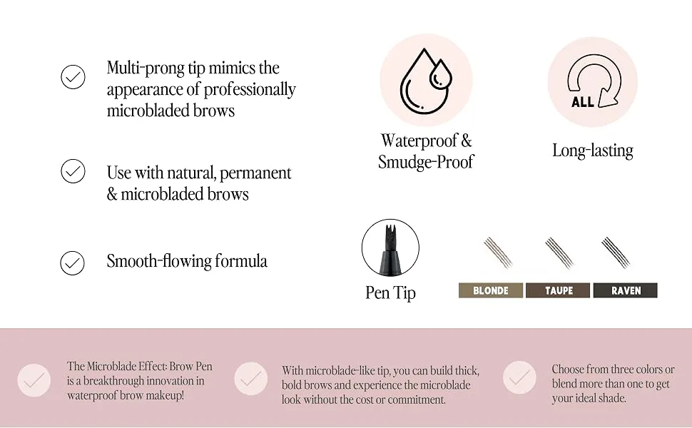 Billion Dollar Brows The Microblade Effect: Brow Pen  Create Natural Eyebrows  Fill in Brows  Taupe - product information 4