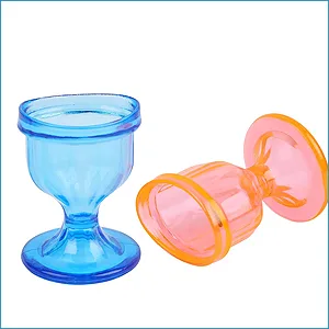 ChillEyes Colored Eye Wash Cups for Effective Eye Cleansing - with Storage Container - Eye Shaped Rim  Snug Fit (2 Pcs.) (Blue) - self stand