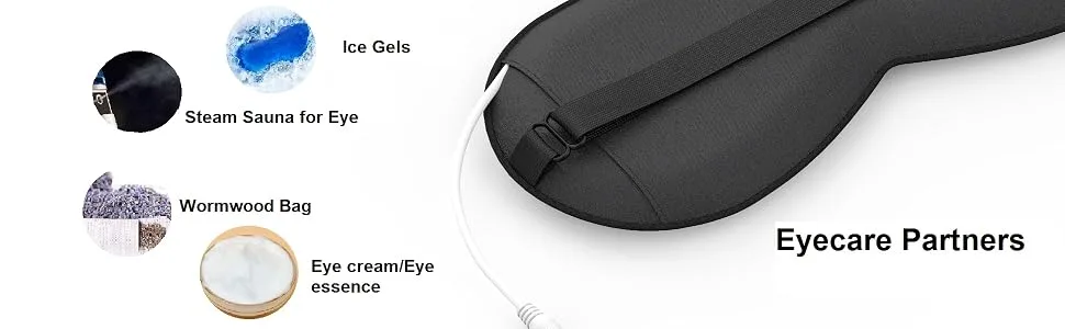 Emacombo Heated Eye Mask Reusable USB Silk Steaming Eye Mask with Temperature/Timer Control for Sleeping Eye Puffiness  Dry Eye  Tired Eyes  Blepharitis  Styes and Eye Bag - product information 2