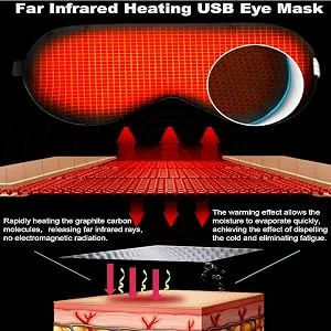 Emacombo Heated Eye Mask Reusable USB Silk Steaming Eye Mask with Temperature/Timer Control for Sleeping Eye Puffiness  Dry Eye  Tired Eyes  Blepharitis  Styes and Eye Bag - product information 3