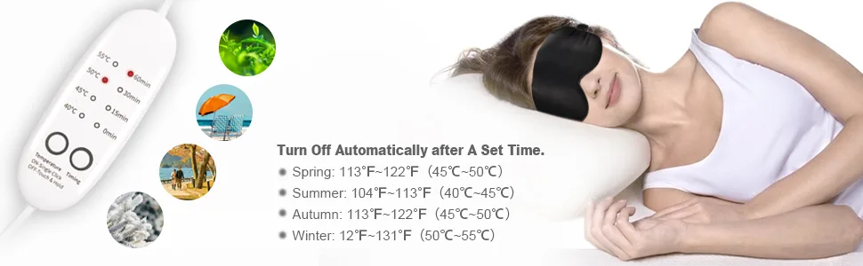 Emacombo Heated Eye Mask Reusable USB Silk Steaming Eye Mask with Temperature/Timer Control for Sleeping Eye Puffiness  Dry Eye  Tired Eyes  Blepharitis  Styes and Eye Bag - product information 4