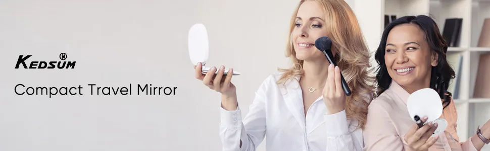 KEDSUM Lighted Compact Mirror  1X/10X Magnifying Mirror  Travel Makeup Mirror with Rechargeable LED Lights  Dimmable Double Sided Folding Mirror  Portable  Daylight  USB Charging (White) - product information 25
