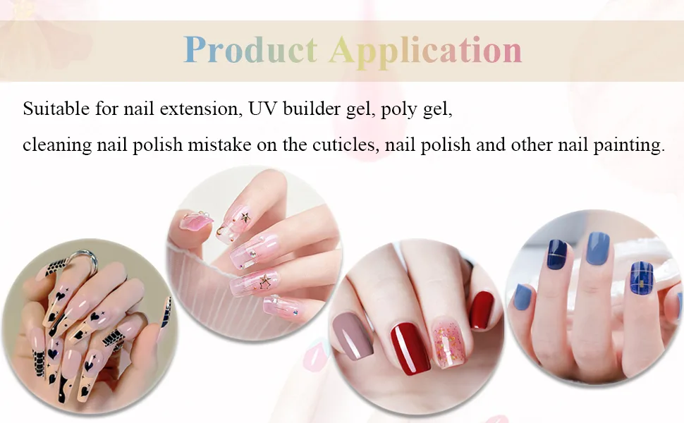 Ycyan 1Pcs Oval UV Gel Nail Brush Rhinestone Handle Professional Nail Art Tools Size 8 Multi-colored - product information 4