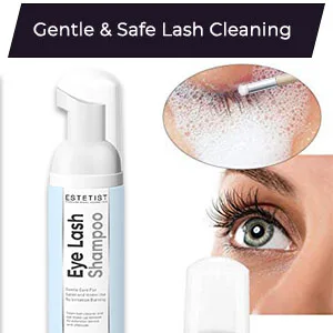 Eyelash Extension Shampoo & Brush - Gentle Aftercare Foaming Lash Cleanser Kit & Makeup Remover - For Home & Salon Use - Eyelash Extension Shampoo & Brush - Gentle Aftercare Foaming Lash Cleanser Kit & Makeup Remover