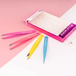 Brushworks HD 4 Piece Combination Tweezer Set - Neon - product information 4