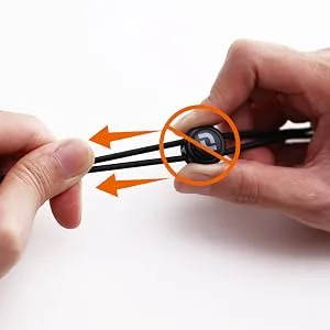 Heavy Duty Cord Locks - Double Hole Drawstring Stopper Fastener for No Tie Shoelaces and More Black - Wrong