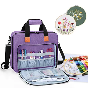 Luxja Embroidery Project Bag  Embroidery Kits Storage Bag (Bag Only)  Purple - embroidery bag