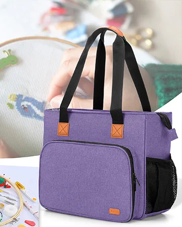 Luxja Embroidery Project Bag  Embroidery Kits Storage Bag (Bag Only)  Purple - product information 3