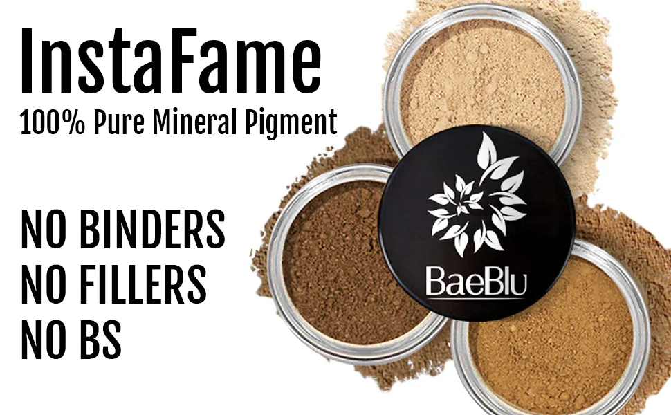 BaeBlu InstaFame Loose Mineral Foundation Powder  Full Coverage Matte With Natural SPF for Sensitive Skin  Create - Mineral Foundation