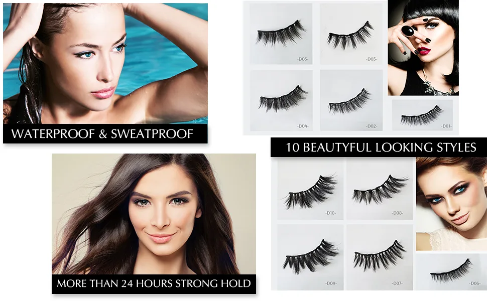 Arishine 3D 5D Magnetic Eyelashes Kit Magnetic Eyeliner For Use with Magnetic False Lashes Natural Look-No Glue Needed - product information 9
