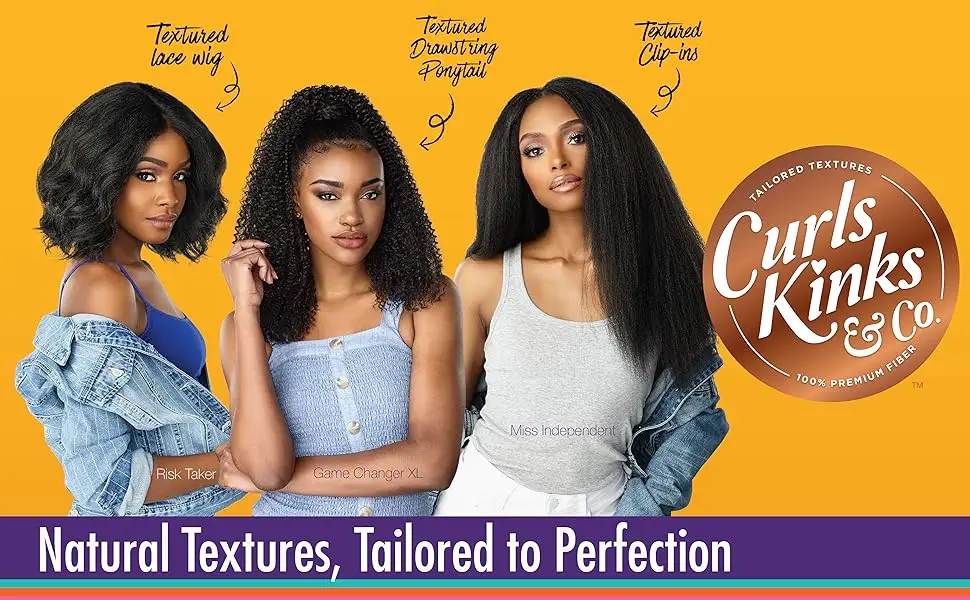Sensationnel CKCo Drawstring Pony - Synthetic Instant weave Pony CURLS KINKS AND CO Drawstring - RAIN MAKER (1B) - Cover