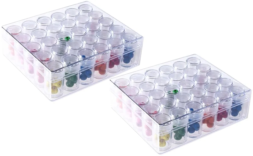 Tosnail 60 Clear Plastic Screw-Top Storage Containers for Diamond Painting  Beads  Sequins  Nails  Jewelry Making - Screw-Top Storage Containers