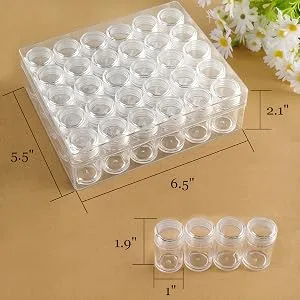 Tosnail 60 Clear Plastic Screw-Top Storage Containers for Diamond Painting  Beads  Sequins  Nails  Jewelry Making - Screw-Top Storage Containers