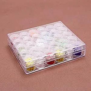 Tosnail 60 Clear Plastic Screw-Top Storage Containers for Diamond Painting  Beads  Sequins  Nails  Jewelry Making - Screw-Top Storage Containers
