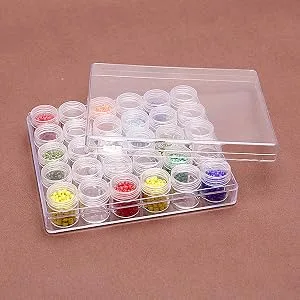 Tosnail 60 Clear Plastic Screw-Top Storage Containers for Diamond Painting  Beads  Sequins  Nails  Jewelry Making - Screw-Top Storage Containers