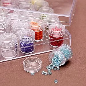 Tosnail 60 Clear Plastic Screw-Top Storage Containers for Diamond Painting  Beads  Sequins  Nails  Jewelry Making - Screw-Top Storage Containers