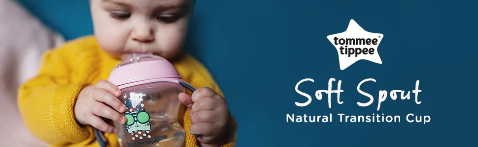 Tommee Tippee Natural Transition Soft Spout Sippy Cup  Boy   12+ Months  2pk Blue & Green - toddler cup, transition cup, sippie cup, sippy cup, handles, cups for toddlers