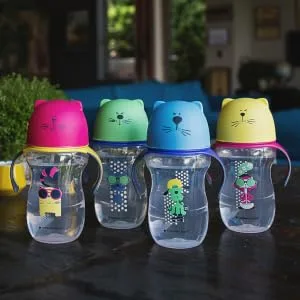 Tommee Tippee Natural Transition Soft Spout Sippy Cup  Boy   12+ Months  2pk Blue & Green - toddler cup, transition cup, sippie cup, sippy cup, handles, cups for toddlers