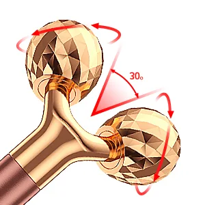 NUOMAN 2 in 1 Electric Face Massager Roller  Rose Golden 3D Roller and T Shape Facial Roller Massager Kit - 3D Roller Face Massager