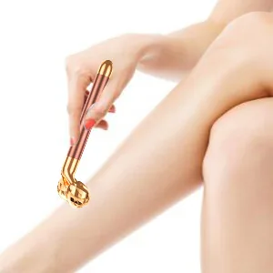 NUOMAN 2 in 1 Electric Face Massager Roller  Rose Golden 3D Roller and T Shape Facial Roller Massager Kit - Legs Massage