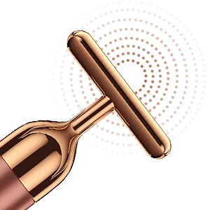 NUOMAN 2 in 1 Electric Face Massager Roller  Rose Golden 3D Roller and T Shape Facial Roller Massager Kit - T-Shape Face Massager