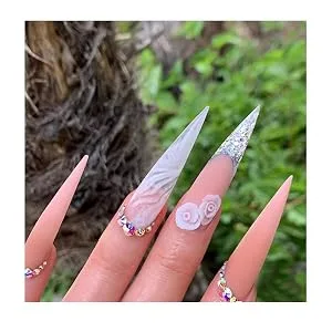 YIMART 600pcs Acrylic Medium Long Stiletto Nail Tips Easy Coffin Nails Sharp False Nail Art Tips For Nails Salon (Clear) - How to remove