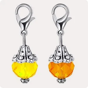 Hicarer 40 Pieces Crystal Dangle Charms Pendants Glass Drop Beads Handmade Dangle Bead Charms with Silver Bead Cap for Jewelry Making Necklace Earring Accessory  Assorted Colors - product information 2