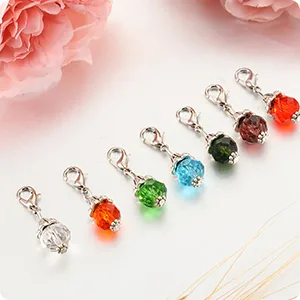 Hicarer 40 Pieces Crystal Dangle Charms Pendants Glass Drop Beads Handmade Dangle Bead Charms with Silver Bead Cap for Jewelry Making Necklace Earring Accessory  Assorted Colors - product information 4
