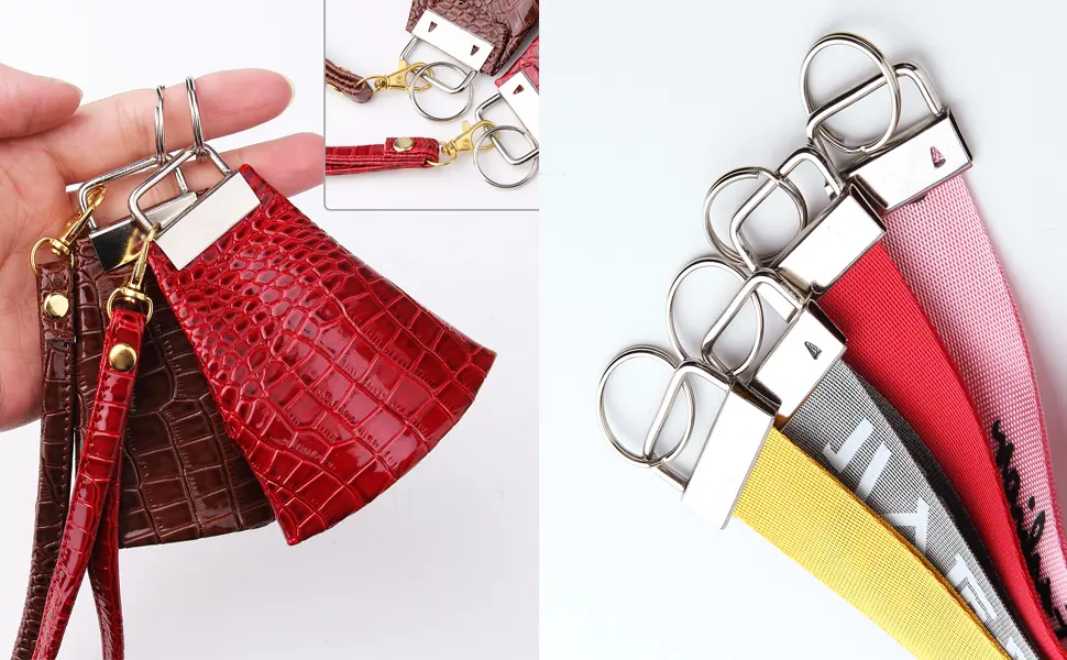 50 Sets Key Fob Hardware Key Fob Keychain Wristlet with Split Ring 1 Inch by HRLORKC - key hard ok 2