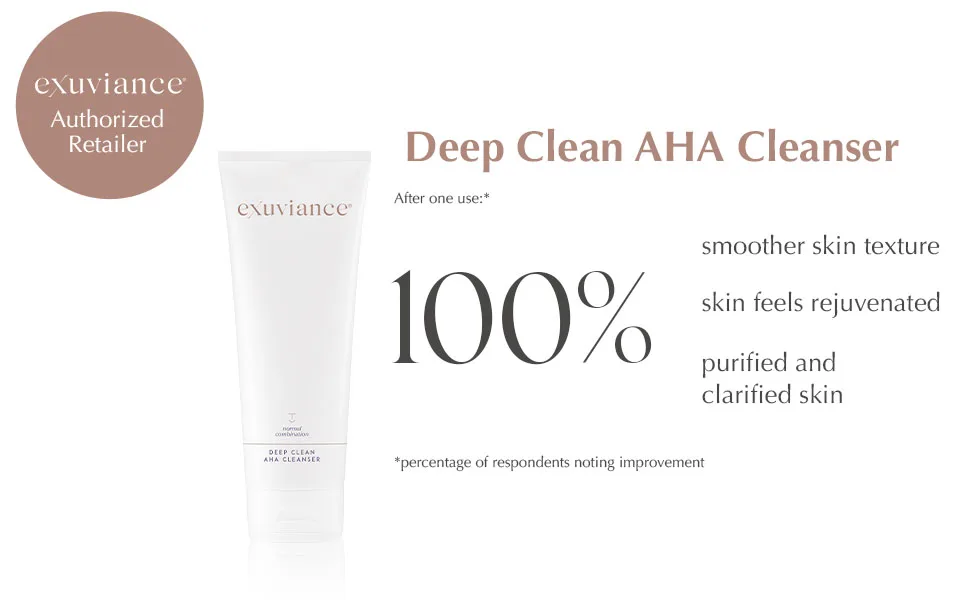 EXUVIANCE Deep Clean AHA Foaming Face Cleanser and Makeup Remover with Glycolic Acid  Soap-Free  7.2 fl. oz. - Deep Clean AHA Cleanser
