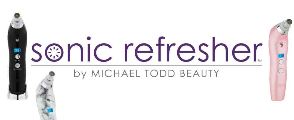 Michael Todd Beauty - Sonic Refresher - Patented Wet/Dry Sonic Microdermabrasion & Pore Extraction System with MicroMist Technology Pink Metallic - sonic refresher
