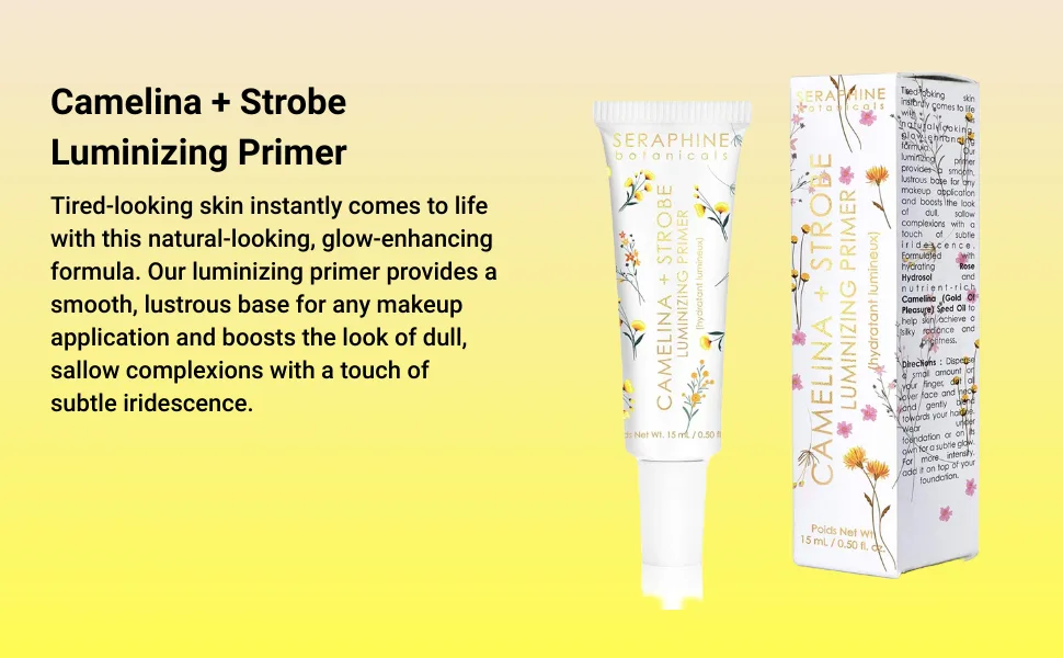 Seraphine Botanicals Camelina + Strobe - Luminizing Primer Glow-Enhancing Formula 15 ml/ 0.50 oz - product information 2