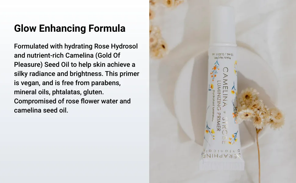 Seraphine Botanicals Camelina + Strobe - Luminizing Primer Glow-Enhancing Formula 15 ml/ 0.50 oz - product information 4