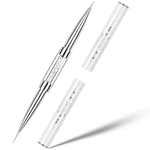 Ycyan 2Pcs Dual-ended Nail Design Brushes Rhinestone Handle UV Gel Nail Brush Set Professional Nail Art Tools - product information 3