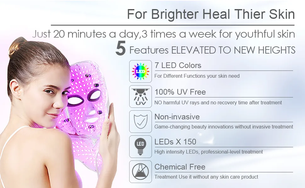 7 Colors Light Portable Face & Neck M -ask Machine for Home Use | 7 Colors - product information 21