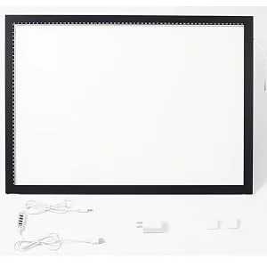Upgraded A2 Light Pad  3-Color Light Setting Diamond Painting Light Board  Stepless Adjusted Brightness Large Size Tracing Board with Clips 25x18 INCH - A2 light box