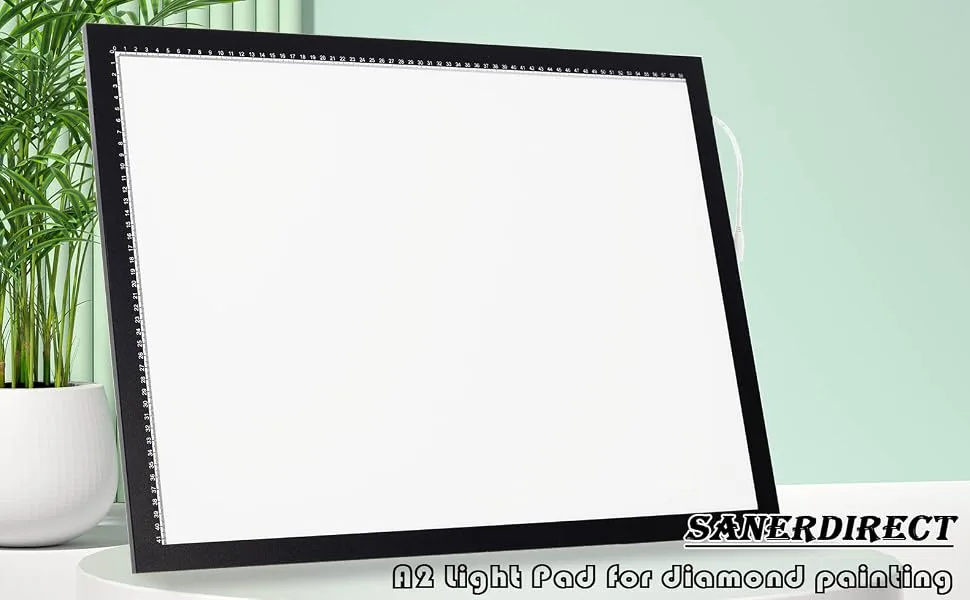 Upgraded A2 Light Pad  3-Color Light Setting Diamond Painting Light Board  Stepless Adjusted Brightness Large Size Tracing Board with Clips 25x18 INCH - A2 light pad
