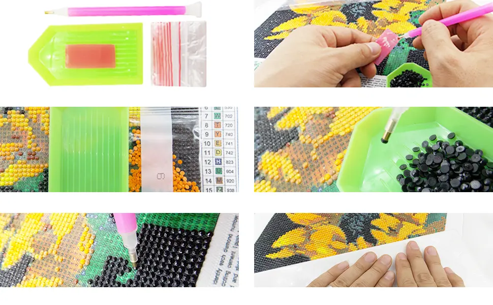 Eiflow 5D Diamond Painting Kits Tiger - DIY Diamond Art for Adults Craft Mosaic Making Gift(12x16in)  - step