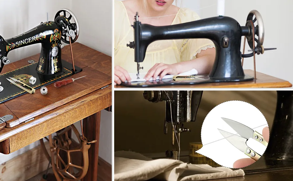Magicfour Sewing Machine Belt  71 3/16 Sewing Machine Leather Belts Sewing Machine Treadle Belts with Hook for Singer/Jones Sewing Machine (2 Pcs with Accessories) - Sewing Machine Belts