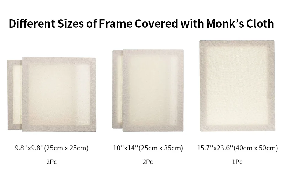 Wool Queen 2Pcs 10''x14'' Punch Needle/Rug Hooking Frame Covered with Monk's Cloth - sizes