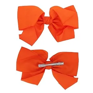 8 Inch Grosgrain Bow for Women and Girls (White) - front and back ig