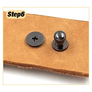 ACTENLY Chicago Screws Round Head Button Stud Slotted Screws Nail Rivet Leather Rivets Craft Belt for DIY Craft Leather Craft Repairs Decoration (Silver) - product information 9