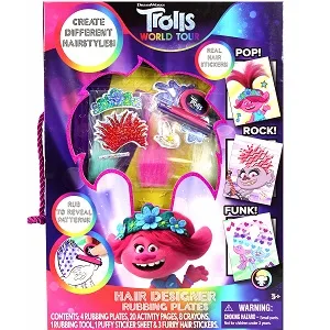 Tara Toys Trolls Hair Designer Rubbing Plates  Multi - Trolls Rubbing Plates Set