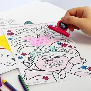 Tara Toys Trolls Hair Designer Rubbing Plates  Multi - Trolls Rubbing Plates Set