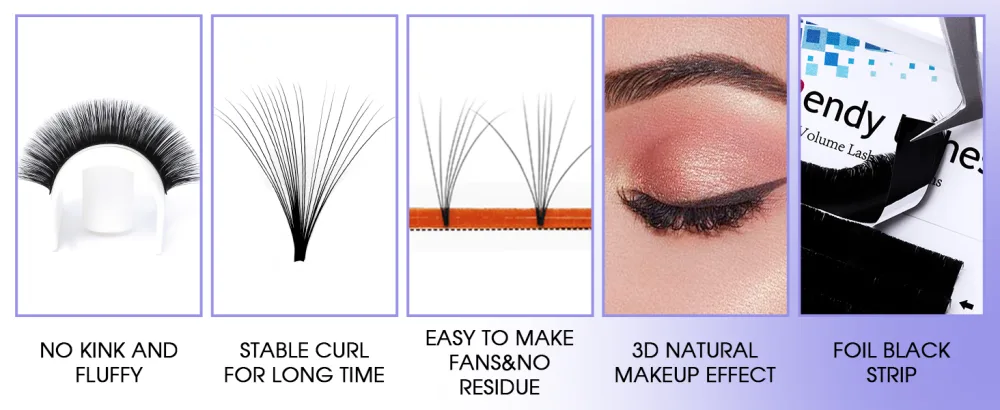 Volume Lash Extensions D Curl 14-20mm Easy Fan Volume Lashes Supply Self Fanning Eyelash Extensions 0.07mm Automatic Blooming Lashes (0.07-D  14-20mm) 0.07 d 14-20mm - easy fanning lash