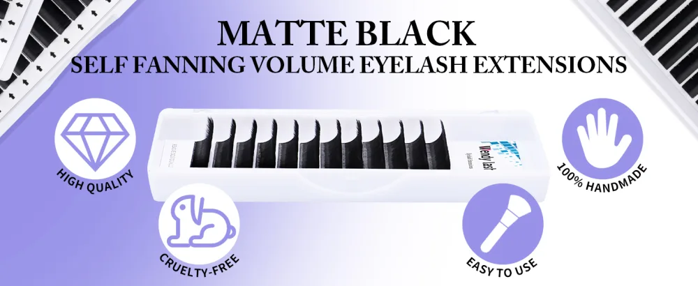 Volume Lash Extensions D Curl 14-20mm Easy Fan Volume Lashes Supply Self Fanning Eyelash Extensions 0.07mm Automatic Blooming Lashes (0.07-D  14-20mm) 0.07 d 14-20mm - easy fans lash