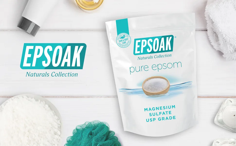 Epsoak Epsom Salt 4 lbs. USP Magnesium Sulfate (Qty. 2 x 2 lb. Bags) 4 Pound (qty. 2 x 2 Pound Bags) - epsom salt natural usp unscented epsoak