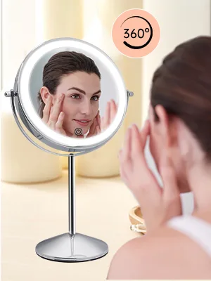 FASCINATE Magnifying Mirror with Light  1X/10X Double Sided Rechargeable Lighted Makeup Mirror  3 Color Setting Makeup Vanity Mirror with 54 LEDs  Dimmable Desk Lit Cosmetic Mirror White - Lighted Makeup Mirror Rechargeable