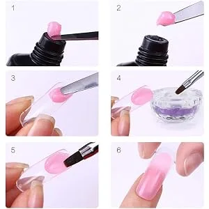 Ycyan 2Pcs Polygel Nail Brush & Picker  Dual-ended Oval & Flat Gel Nail Brushes Polygel Slice Tool for PolyGel UV Builder Gel Nails Extension Black - product information 4