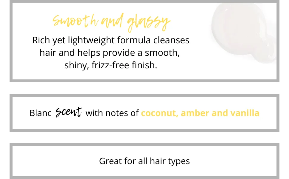 Drybar Liquid Glass Smoothing Shampoo  Blanc Scent | For a Smooth Hair Finish (8.5 fl. oz) - drybar Rich yet lightweight formula cleanses hair and helps provide a smooth shiny frizz-free finish